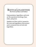 Math Flashcards Roots & Logarithms: Bases and Indices