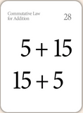 MATH FLASHCARDS, Addition:The Commutative Law
