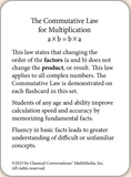 MATH FLASHCARDS, Multiplication: The Commutative Law