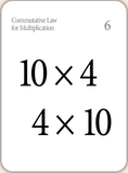 MATH FLASHCARDS, Multiplication: The Commutative Law