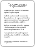 Math Flashcards- Trigonometry: In Degrees and Radians